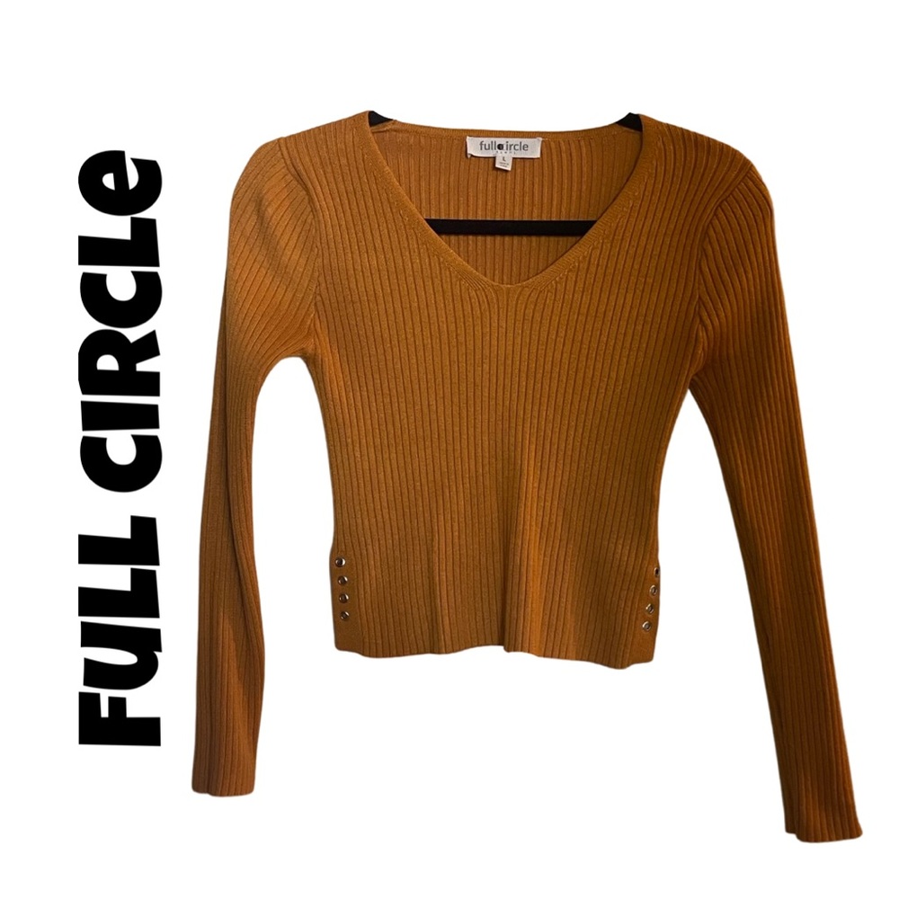3010L Full Circle woman’s large top mustard orange